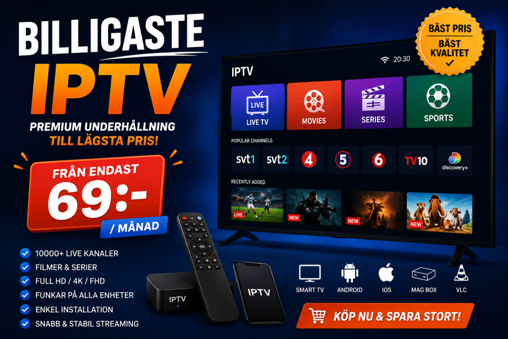 Billigaste IPTV Tjänsterna i Sverige